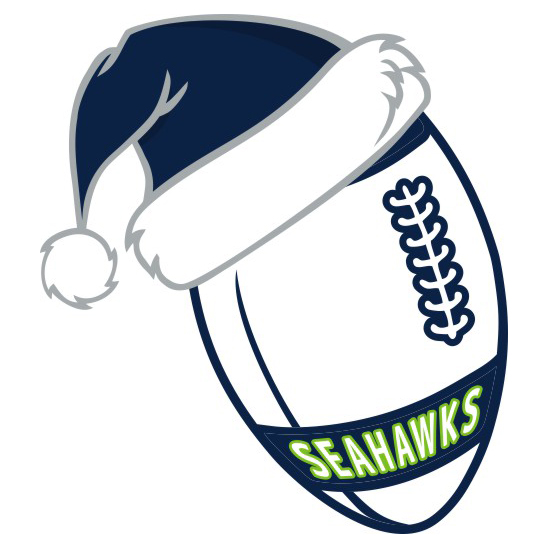 Seattle Seahawks Football Christmas hat logo vinyl decal